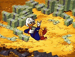 GIF Picsou avec ses billets